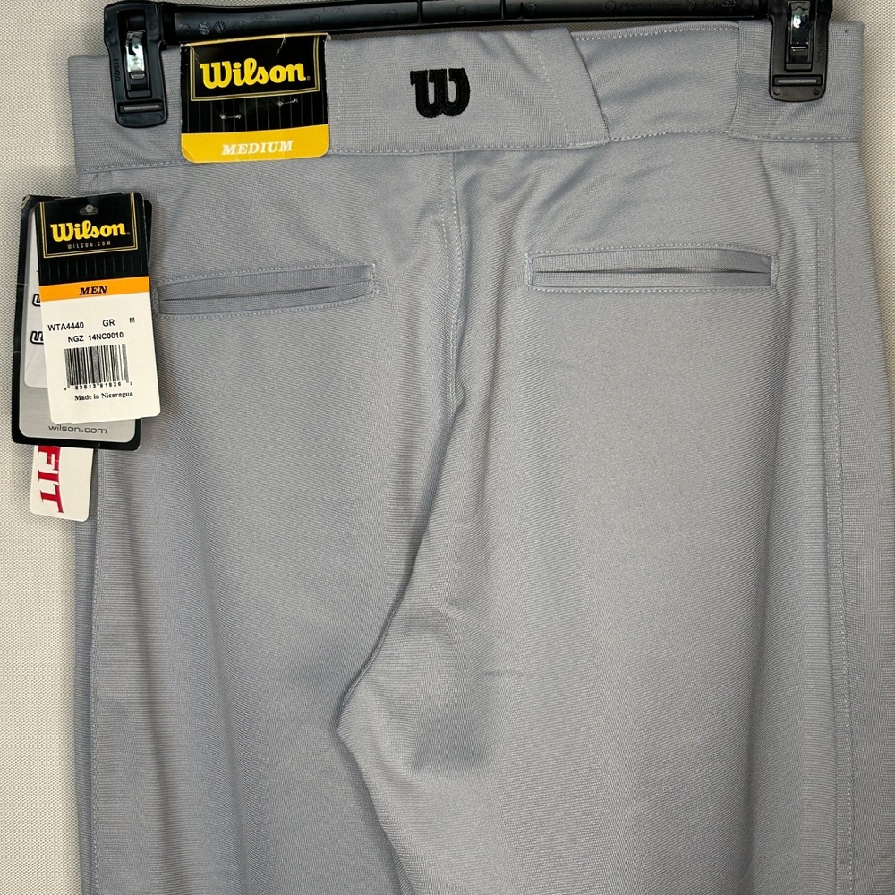 Wilson Mens Relaxed Fit Baseball Pants Gray Medium NWT Sporty Athletic Active